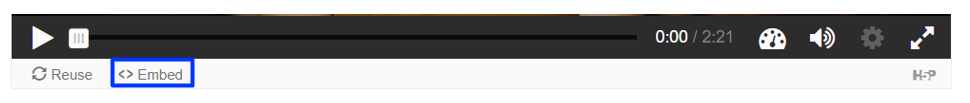 Moodle - H5P Action Bar - Embed Button